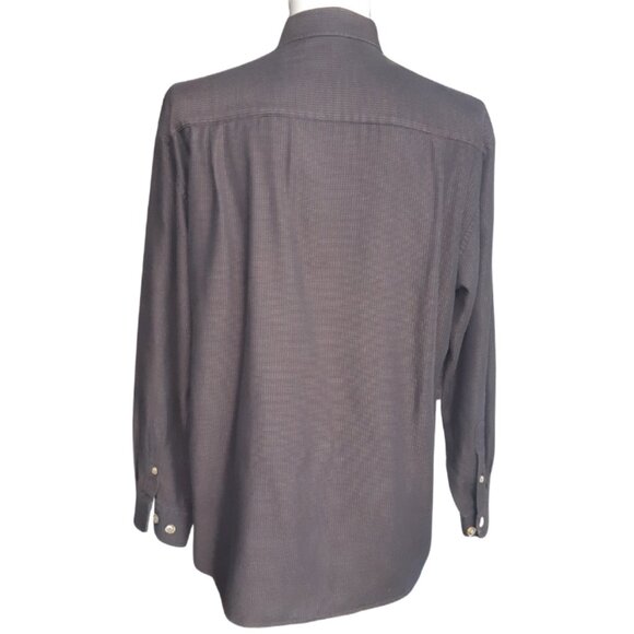 Klauss Boehler Kollektion SZ M Brown & Tan Woven Check Men's Button Up Shirt - Picture 2 of 12